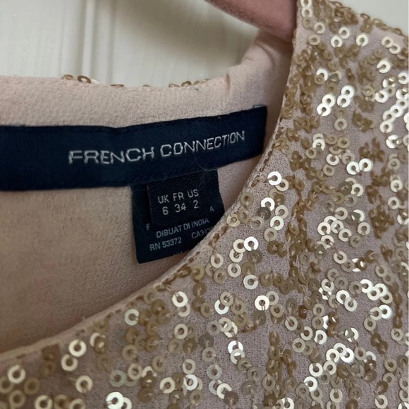 French Connection Sequins Top, Light Pink, Size 2, Like New - Picture 6 of 9